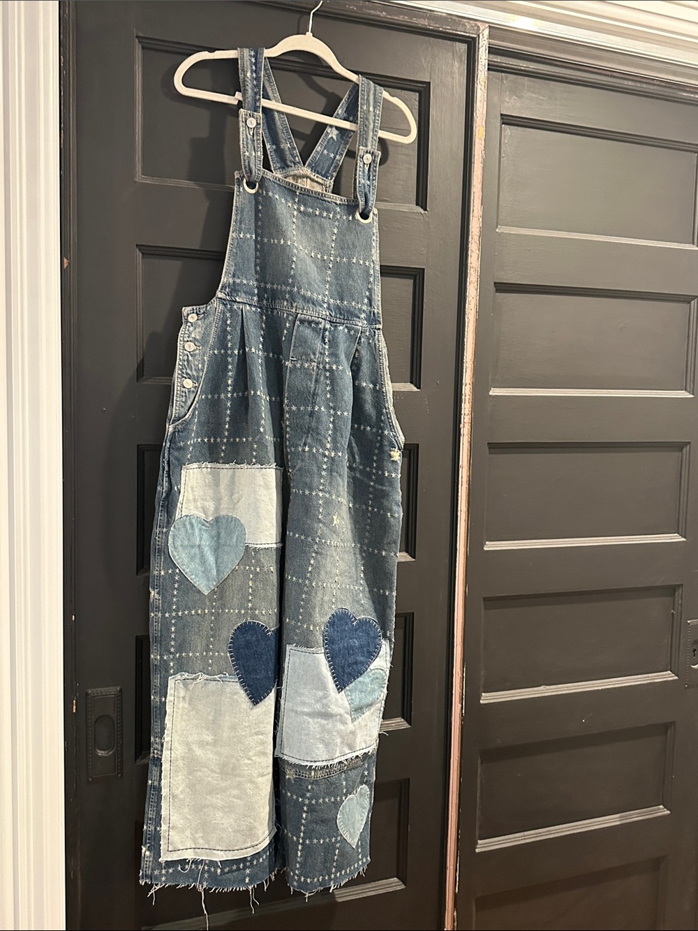 We the Free NWT overalls Rambler novelty patchwork XL - Picture 5 of 11